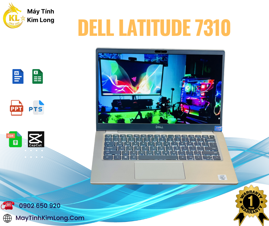 Laptop Dell Latitude 7310 (Core i5-10210U / RAM 8GB / SSD 256GB / 13.3 inch FHD) - (Carbon)